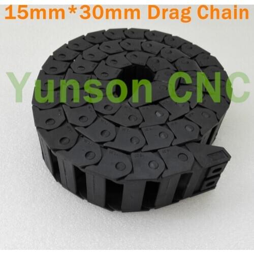 15*30mm Bending Radius 28 Enclosed Cable Chain Reinforced Engineering Nylon Drag Chain 1000mm in Length
