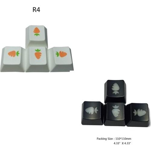 4Pcs Carrot Arrow Keys PBT Dye Sub OEM Profile Cap Keyboard Keycap for Cherry MX Mechanical Keyboar