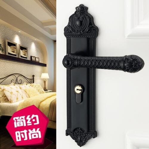 American interior door lock bedroom door handle lock room solid wood door lock home mute black door lock modern simple