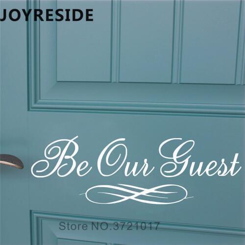 Be Our Guest Door Decal Home Warm Decor Soliciting Shops Business Art Wall Doors Sticker Quotes BE OUr Guest Decals Design M009