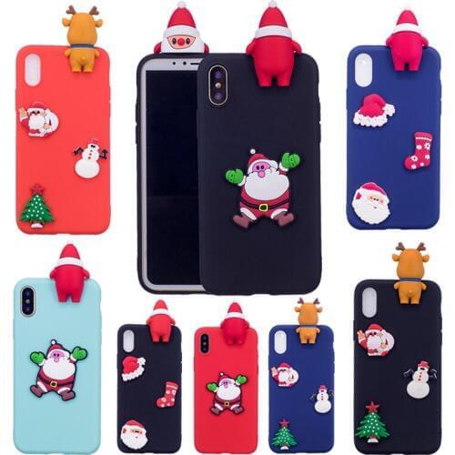 S7 S6 edge S8 S9 Plus Case Cover Silicone 3D Cartoon Christmas Cute Soft Gel Phone Cases For iphone X XR XS Max 8 Plus 6 6S 7 5S