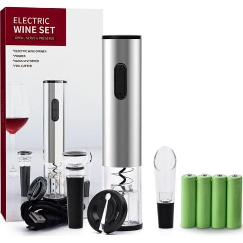 Stainless Steel Electric Wine Opener Rechargeable Cordless Automatic Wine Openers Electric Corkscrew Wine Bottle Openers