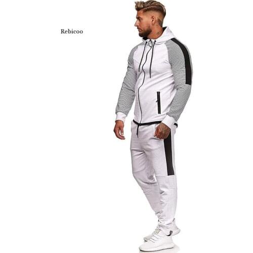 Mens Hoodies Sweatshirt Sets Men Fashion Casual Hooded Tracksuit Suit Male Hoodie Pants Joggers Set Winter Gym Sportsuit