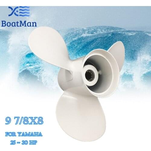 Boat Propeller 9 7/8X8 For Yamaha Outboard Motor 20HP 25HP F25HP 30HP Aluminum 10 Tooth Spline 664-45943-01-EL Engine Part