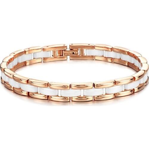 MADALENA SARARA Premium Titanium Steel Ceramic Energy Bracelet Magnetic Germanium Magnets Negative Ions Inlaid Healthy For Body