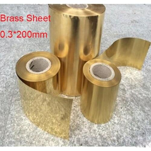 DIY material 0.3x200mm Brass Strip Industry DIY Cu Sheet, length about 1 meter