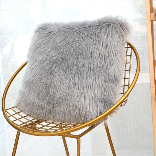 Heart shaped Soft Faux Fur Throw Pillowcase Plush Sofa Cushion Suite Home Decor chair bedroom Ornaments Pillow case