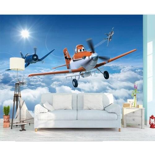 Custom mural on the wall photo wallpaper 3d Modern minimalist cartoon airplane childrens room Wallpaper for walls in rolls