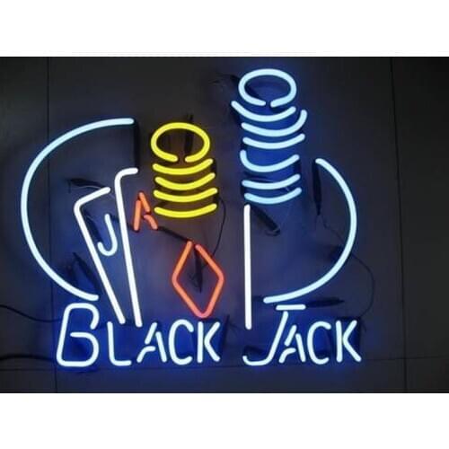 Neon Sign For Black Jack poke Commercial Beer Lamps resterant lights Hotel custom logo free diner game room Impact Attract light
