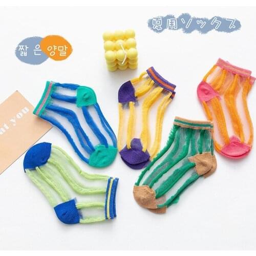 5 Pairs/all Summer Girl Socks Cute Polka Dot Mesh Cotton Childrens Socks Children Baby Girls Mesh Breathable Elastic Lace Socks