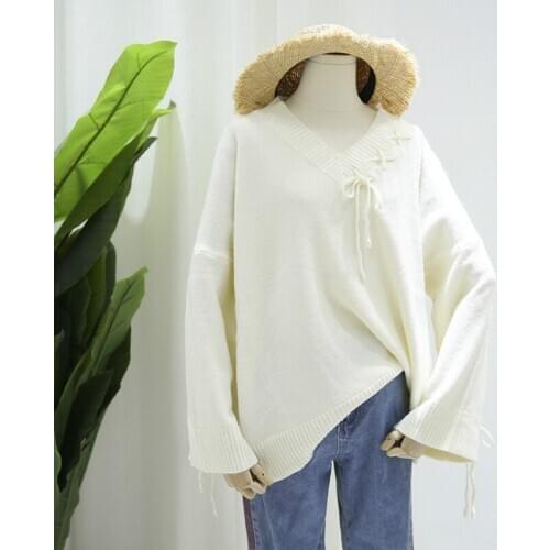 New Lady Autumn Winter Knitting Casual Long Sleeve Solid Colors Sweater Loose Female Sweaters Fashion Women Tops Clothing H9481