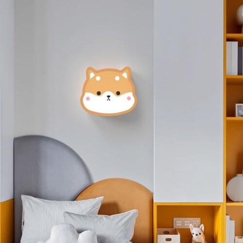 New Modern Wall Lamps Bedside Bedroom Living Study Childrens Room With Dog Shape Corridor Aisle Porch Lights Indoor Lighting