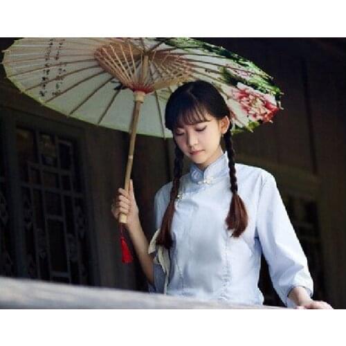 New Flat Head Chinese Style Oil Paper Umbrella Cheongsam Umbrella Dance Umbrella