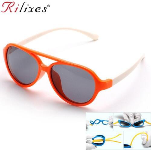 RILIXES New Luxury Brands TAC Kids Sunglasses Polarized Boys Girls Kids Sports Glasses 100% UV Protection Oculos De Sol Gafas