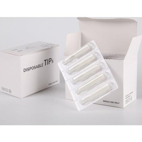 50pcs Tattoo Needle Tip Disposable Cap Nozzles Tube Plastic Round Flat Mouth 3R 5R 7R 9R 11R 15R White Color