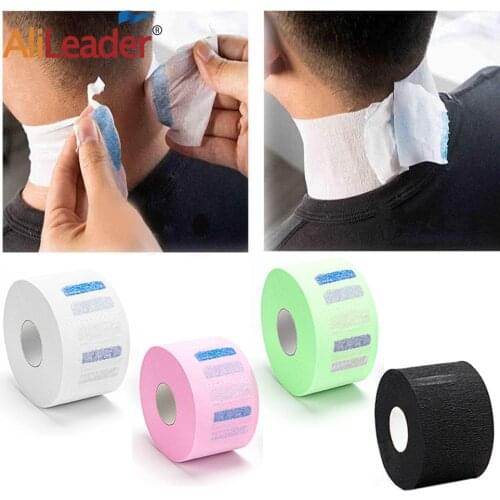Alileader Neck Strips White Black Multifunction Hair Cutting Anti-Dust Paper Barber With Neck Paper 1Roll/Pack