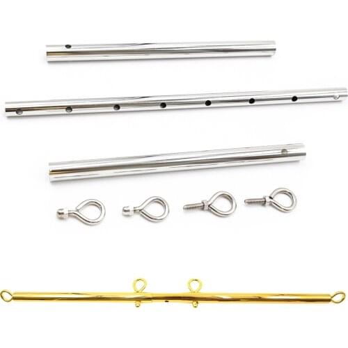 Stainless Steel Spreader Bar Set Bondage Restraints Handcuffs Slave Silver Gold Sex Swing Erotic Toys For Couples Adult Games