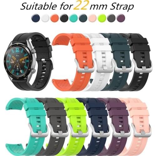 22mm Silicone Band for Samsung Galaxy Watch 46mm 42mm Sports Strap for Samsung Gear S3 Frontier/Classic active 2 Huawei Watch GT
