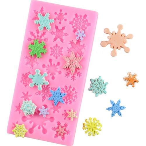 1PCS Snowflake Shape Cake Mold Silicone Snow Fondant Molds Sugar Craft Cake Decorating Tools Christmas Winter Decoration Baking