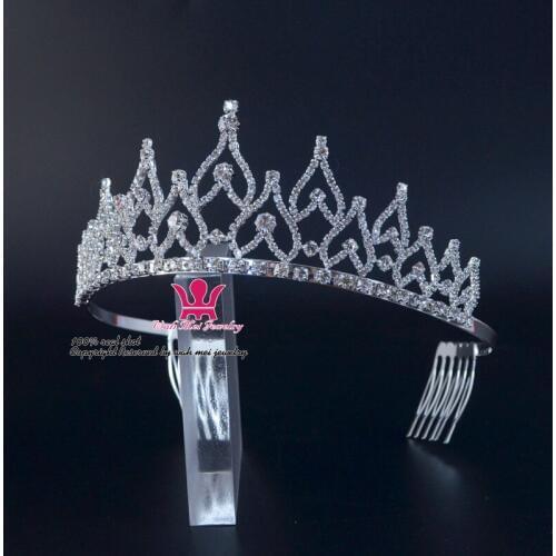 Bridal Jewelry Rhinestone Tiara Crystal Wedding Crown Princess Queen Hair Accessories Tiaras Comb Headband High Quality H