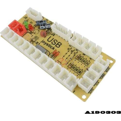 USB Arcade Zero Delay Encoder Board PC to Joystick Multicade Simulator for Sanwa JLF-TP-8YT Joystick Push Button MAME Interface