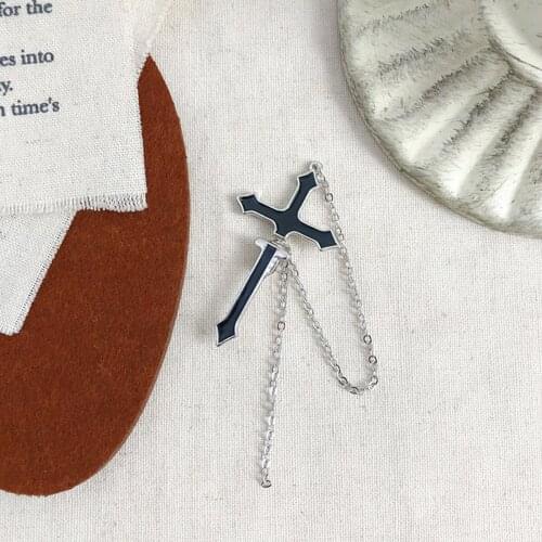 BOEYCJR Blue Cross Stud Earrings Fashion Jewelry Alloy Punk Earrings Gothic Earrings for Women