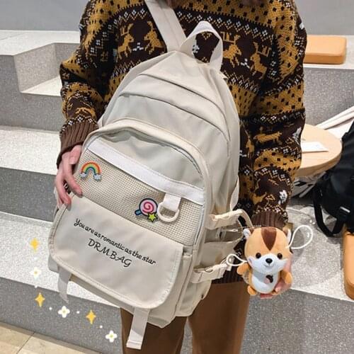 Women School Backpacks for Teen Girls Student Schoolbag College Wind Nylon Large Book Bags 2021 New