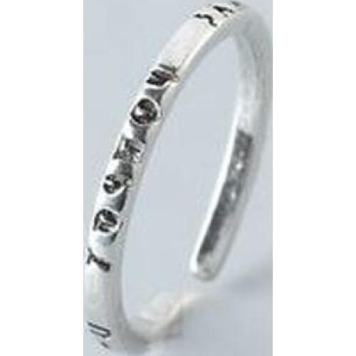 S925 Korean Thai Silver Retro Ring Greek Classic Letters Adjustable Ring Sterling Silver Rings Rings for Women Kare Spade