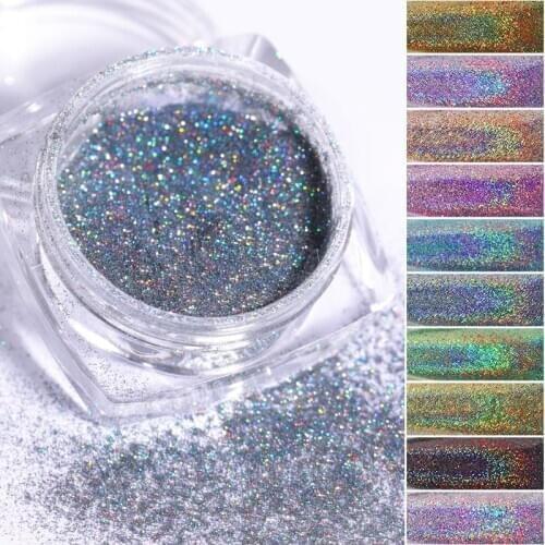 1 box Gradient Laser Mirror Glitter Powder Nail Art Chrome Pigment Manicure Decoration Nail Art Decorations Laser Dazzling Dust