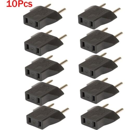 10PCS US USA to EU Euro Europe AC Power Plug Converter Travel Adapter Charger