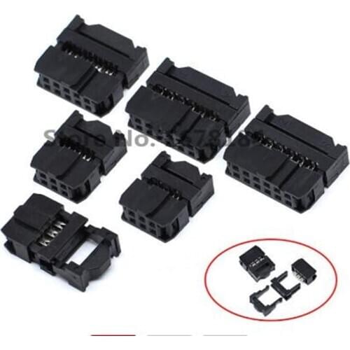 10set FC-6P FC-8P FC-10P FC-14P FC-16P To FC-40P IDC Socket Dual Row Pitch 2.54mm IDC Connector cable socket