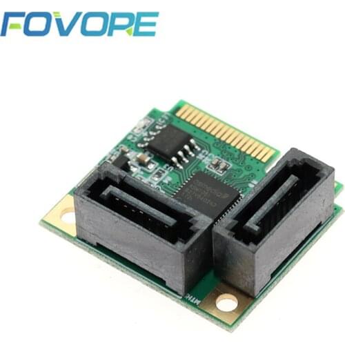 2 Ports Mini PCI-E PCI Express to SATA 3.0 Converter Hard Drive Extension Card for PC Computer Add On Cards SATA