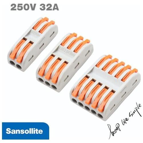 20-100pcs electrical terminal Connector fast home improvement wire connector push in splicing terminal block lever nuts