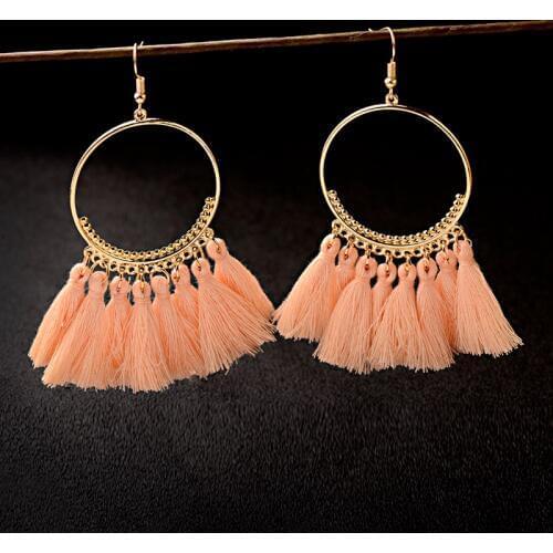 2019 Vintage Bohemian Boho Tassel Dangle Hanging Earrings For Women Classic Trendy Jewelry Female Fringe Earrings Accessories
