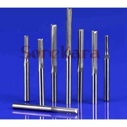 3.175*2.5*12mm Two Straight Flutes Milling Cutter CNC Carving Cutting Bits End Mill Cutters Tools For Carving Wood