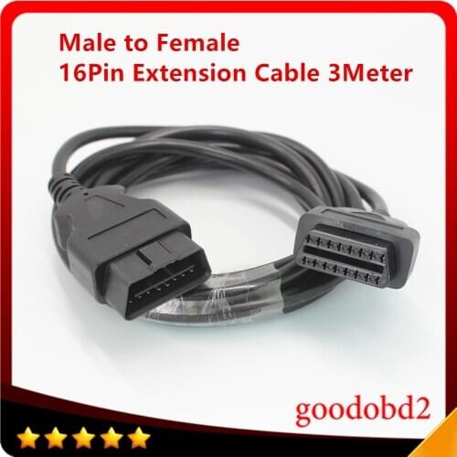 3Meter Universal Car OBD2 Extension Cable 16 Pin OBDII OBD 2 Female to Male Connector for Car Diagnostic Scanner Tool