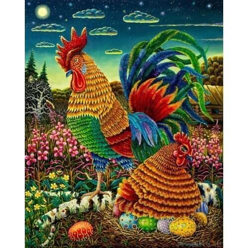 5d Diy Diamond Painting Chicken Of Basket Crystals Cross Stitch Kits Diamond Embroidery Lilac Mosaic Rhinestones Home Decoration