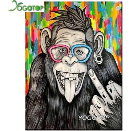 5D Drill Mosaic Animal monkeys Diamond Embroidery orangutans Full Round Square Diy Diamond Painting Cross Stitch Gifts YY1644