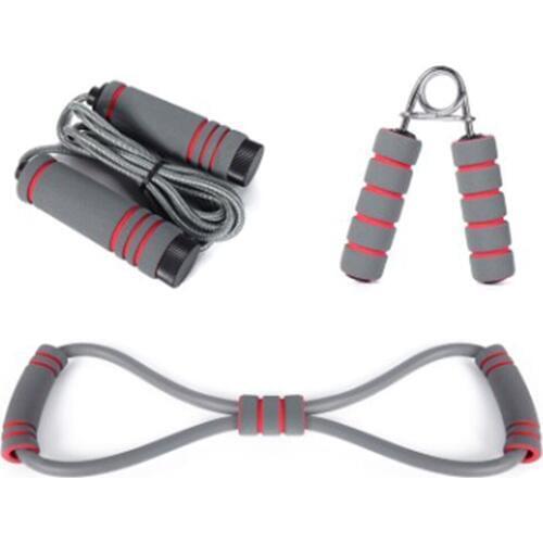 3 Piece Fitness Accessories Exercise Strengthen Equipment Jump Rope&Hand Gripper&Resistence Band for Body Building Workout