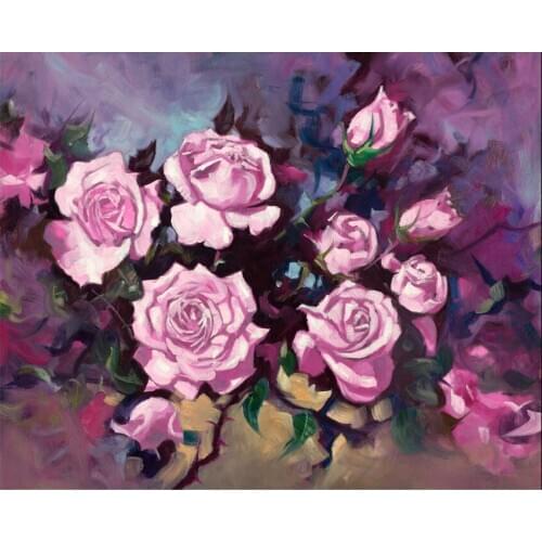 Purple Flower 5D DIY Diamond Painting rose Cross Stitch full square Diamond Embroidery sale Mosaic Diamond,Wall Painting