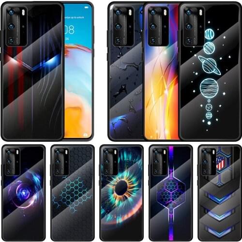 Araba Karbon Fiber For Huawei P40 P30 P20 P10 Pro Plus Lite 5G 2019 Tempered Glass Cover Shell Luxury Phone Case