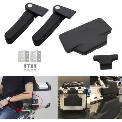 Aluminum Alloy Black Side Box Handle Passenger Armrests Back Pad Rear Saddlebag For BMW R1200GS LC F800gs F700GS ADV Tail Box