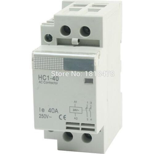 CT1-40/2P Household 2-Phase Pole AC Contactor Coil AC24V Ie 40A