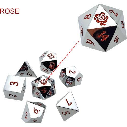 D&D Metal Dice Polyhedral 7 Die Set Many Colors Collection DND Bag RPG Game Accessories Cubes Pouch Glow In The Dark Rainbow