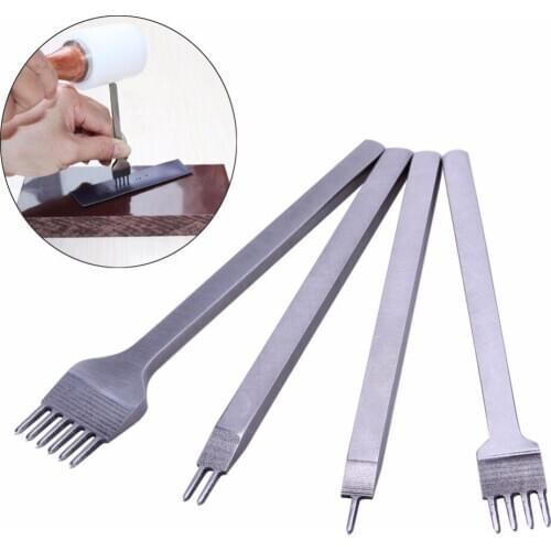 4Pcs/lot DIY Leathercraft Tools 3/4/5mm Leather Hole Punches Stitching Punch Tool 1+2+4+6 Prong Tools for Leather Belt