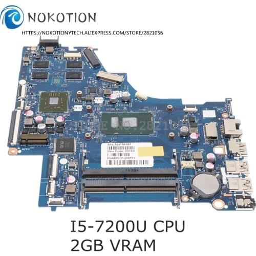 NOKOTION For HP Pavilion 15-BS 15-BR 15-BU Laptop motherboard i5-7200U CPU DDR4 2GB GPU CKL50 LA-E801P 924756-001 924756-601