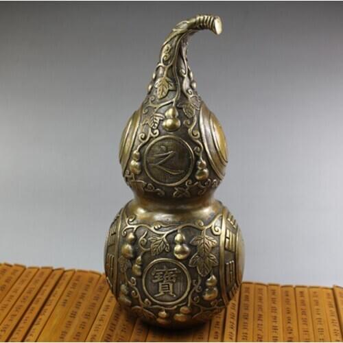 The copper gourd "yin yang fish Taiji feng shui supplies decoration large evil defends her illnesses may be issued