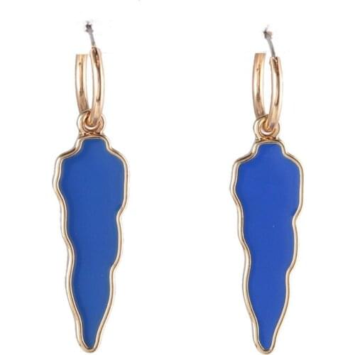 Fashion Blue Painting Arrowhead Earrings Gold Color Dangle Brincos Pendientes Brand Jewelry Women