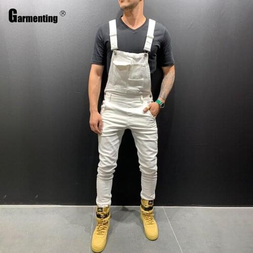 Plus Size Mens Jeans Sexy Demin Overalls Skinny Pantalons Casual Strappy Jeans Trousers New Fashion 2021 Men Onesie Clothing