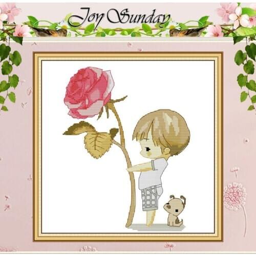 Boy and Rose patterns counted Cross Stitch 11CT 14CT Cross Stitch Sets wholesale Cross-stitch Kits Embroidery Needlework
